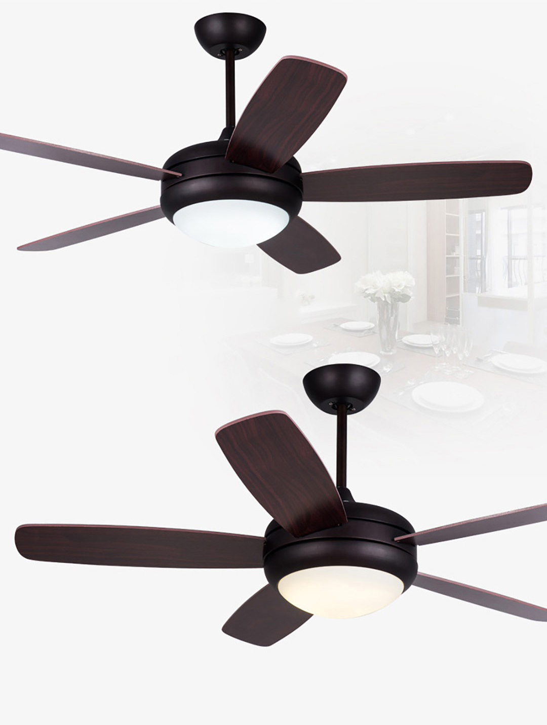 Fannc Ceiling Fan with Light – Wood Blade Series