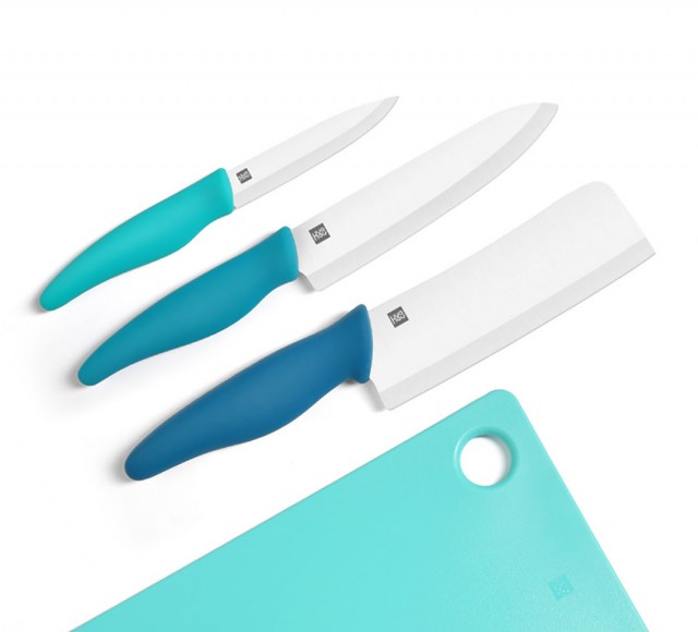 HuoHou 4-In-1 Ceramic Knife And Chopping Board Set