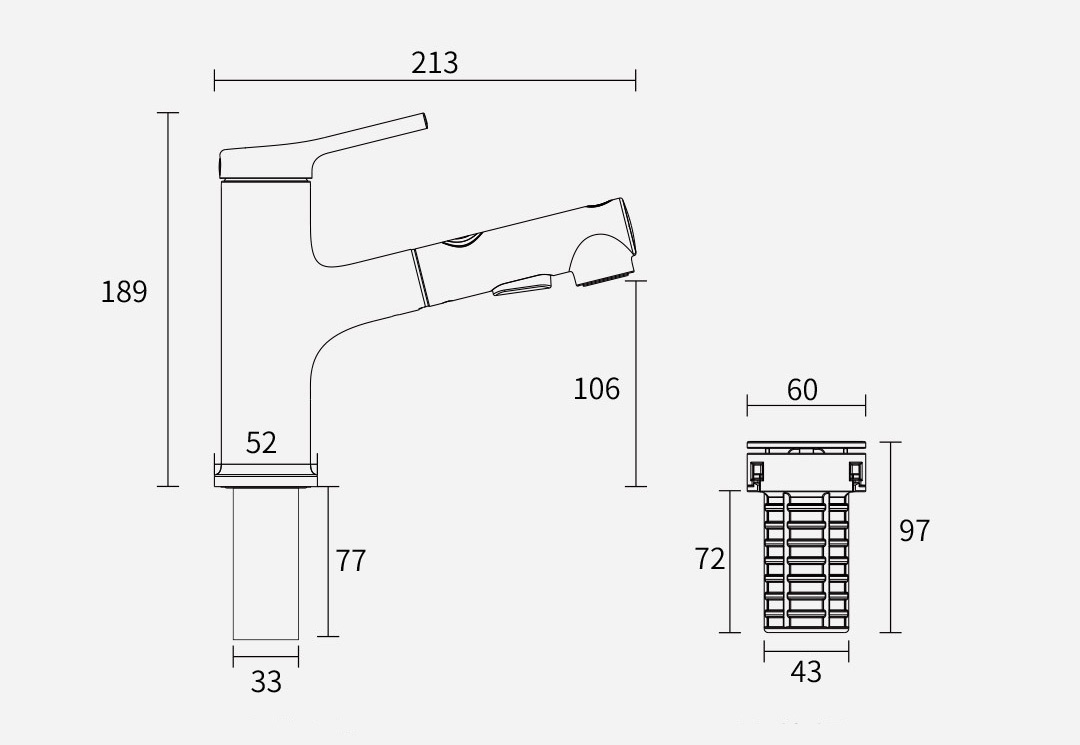 Xiaomi Diiib Pull-Out Bathroom Faucet