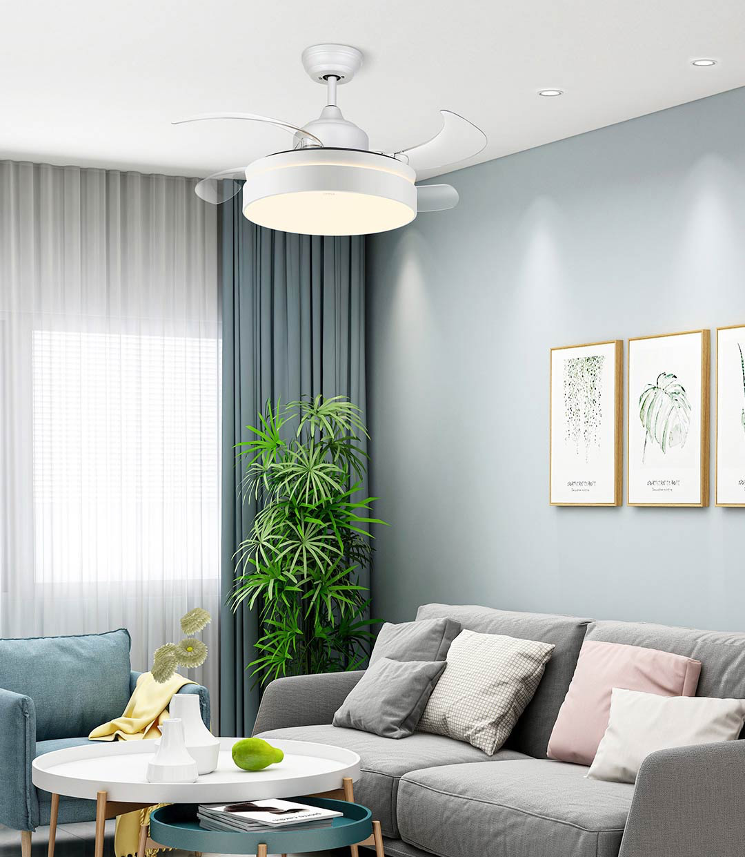 Xiaomi Opple Retractable Ceiling Fan + Light ( Nordic Style )