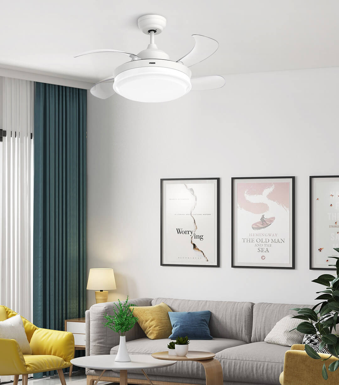 Xiaomi Opple Retractable Ceiling Fan + Light ( Nordic Style )