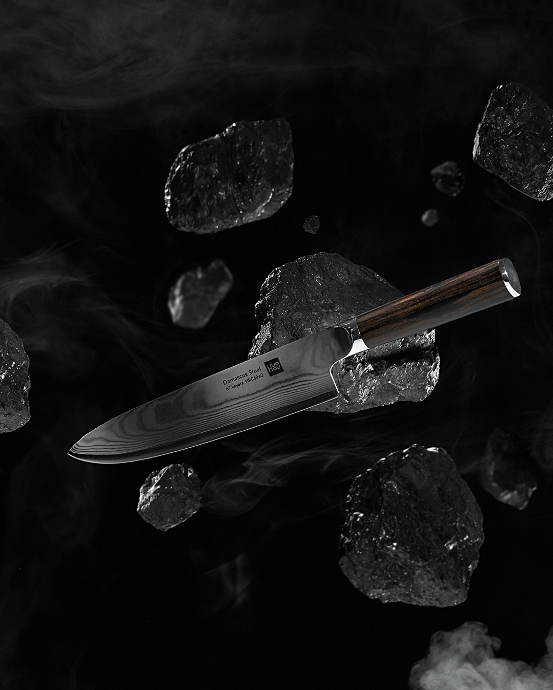 HuoHou Damascus Steel Kitchen Knife