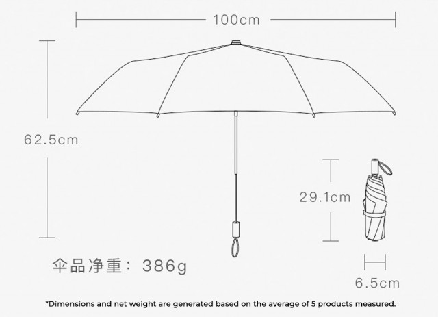 Beneunder Black Flower Series 3-Fold Umbrella