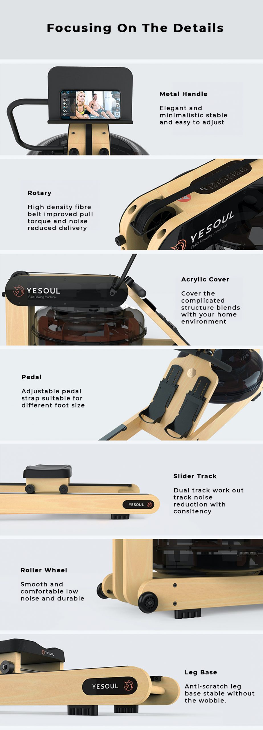 Yesoul Foldable Smart Water Rowing Machine R40s